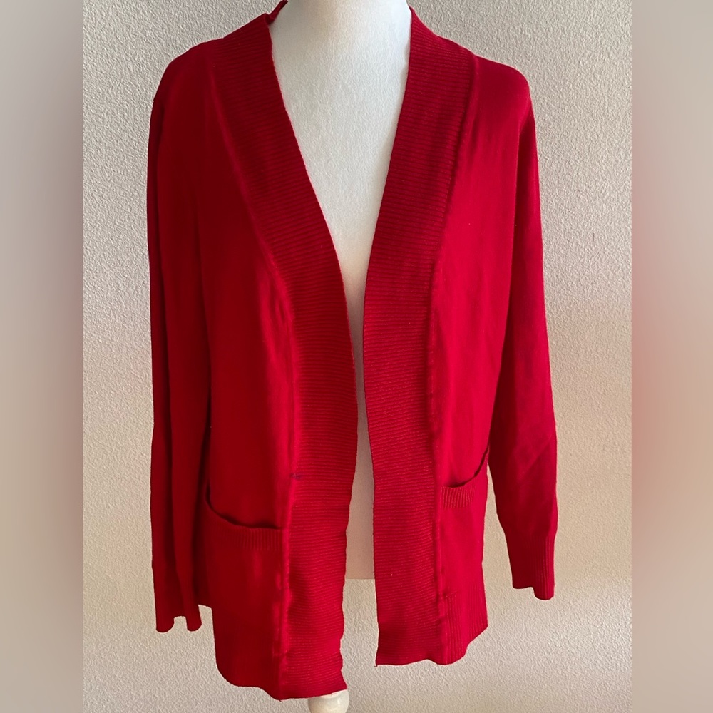 Red Open Cardigan